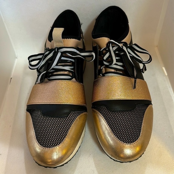 Steve Madden Kaiyo Rose Gold Metallic Sneaker Size 9M - GUC - Picture 2 of 13